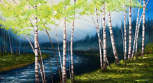 Load image into Gallery viewer, Morning Mist With Sun On Birches